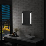 Oglinda cu LED de perete pentru baie, cu raft, 50 x 70 cm GartenMobel Dekor, vidaXL