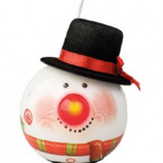 Glob decorativ - LED Bauble Foam Snowman Black Hat - LED Om De Zapada Cu Palarie Neagra | Kaemingk