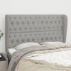 Gossi tablie de pat cu aripioare gri deschis 163x23x118/128 cm textil
