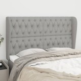 vidaXL Tăblie de pat cu aripioare gri deschis 147x23x118/128 cm textil