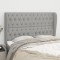 Gossi tablie de pat cu aripioare gri deschis 163x23x118/128 cm textil