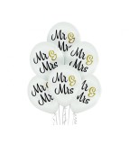 Set 6 baloane Mr &amp; MRS, Belbal D11, alb