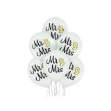 Set 6 baloane Mr &amp; MRS, Belbal D11, alb