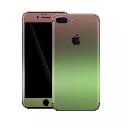 Set Folii Skin Acoperire 360 Compatibile cu Apple iPhone 7 Plus - Wraps Skin Chameleon Avocado Metallic foto