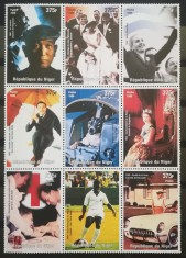 BC517, Niger 1998, serie personalitati-Elisabeta a II-a, Kennedy, Pele etc foto