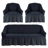 Cumpara ieftin Huse Elastice si Creponate, Canapea 3 Persoane + 2 Fotolii, Fume - HEP133