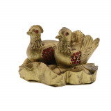 Statueta feng shui pereche rate mandarine din rasina 9cm