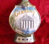 DECANTOR VINTAGE STICLA DE COLECTIE PORTELAN LUCRATA MANUAL BOURBON WHISKEY JIM BEAM 1973 DECOR IN RELIEF