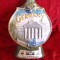 DECANTOR VINTAGE STICLA DE COLECTIE PORTELAN LUCRATA MANUAL BOURBON WHISKEY JIM BEAM 1973 DECOR IN RELIEF