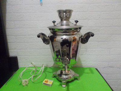 SAMOVAR RUSESC vintage h 41 cm , electric , functional , complet, cablu original foto