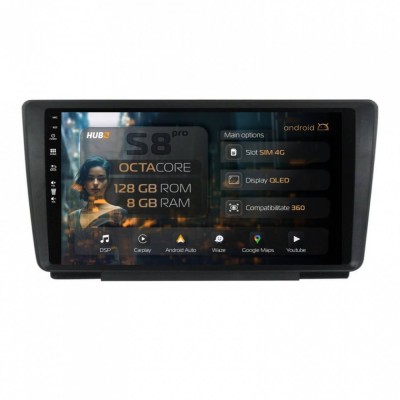Navigatie Skoda Octavia 2 8GB RAM Android 13 Octacore Slot Sim 4G DSP GPS Wi-FI Carplay Android Auto USB Bluetooth Waze Touchscreen 9 Inch foto