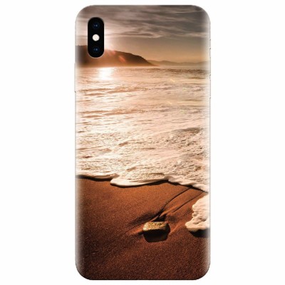 Husa silicon pentru Apple Iphone X, Sunset Foamy Beach Wave foto