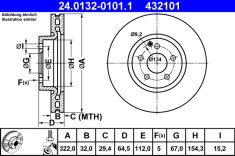ATE 24.0132-0101.1 Disc frana