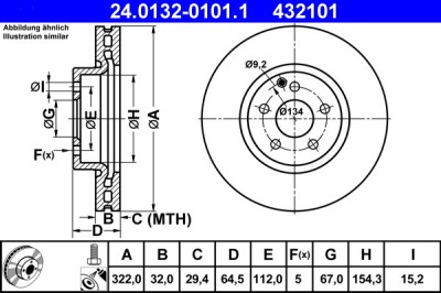 ATE 24.0132-0101.1 Disc frana foto