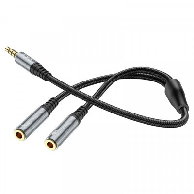 Adaptor Audio 3.5mm - 2 x 3.5mm HOCO UPA21-2, 0.25m, Negru foto