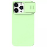 Cumpara ieftin Husa pentru iPhone 15 Pro, Nillkin CamShield Silky MagSafe Silicone, Mint Green