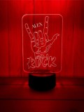 Lampă 3D Personalizată cu Semn Rock și Nume Gravabil