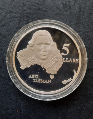 5 Dollars 1993 &amp;quot;Abel Tasman&amp;quot;, Australia - Proof - A 3402 foto
