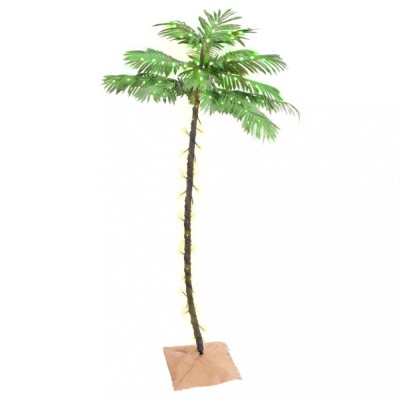 vidaXL Palmier cu LED, 96 LED-uri alb calde, 180 cm foto