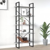 vidaXL Bibliotecă 5 niveluri gri sonoma 80x30x175 cm lemn compozit