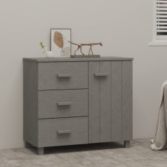 vidaXL Servantă &bdquo;HAMAR&rdquo;, gri deschis, 90x40x80 cm, lemn masiv de pin