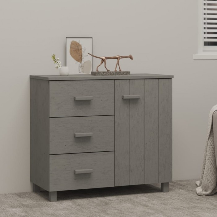 vidaXL Servantă &bdquo;HAMAR&rdquo;, gri deschis, 90x40x80 cm, lemn masiv de pin