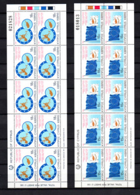 CIPRU 1988 - EVENIMENT , TRATAT VAMAL , 2 BLOCURI DE 10 NESTAMPILATE foto