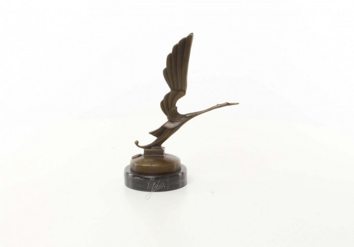 Barza -statueta Art Deco din bronz pe un soclu din marmura BJ-66