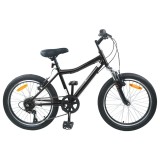 vidaXL Bicicletă pentru Copii 24 Inci 6-Speed pentru 8-12 ani Negru 42009565