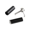 Set 2 capete metalice cu sigurante pentru snur Crisalida, 5 mm, Negru
