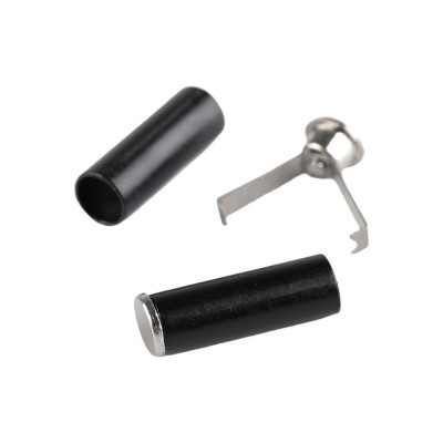 Set 2 capete metalice cu sigurante pentru snur Crisalida, 5 mm, Negru foto