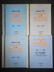 G. MAUGER - COURS DE LANGUE ET DE CIVILISATION FRANCAISES 4 volume foto