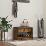 vidaXL Bancă pentru hol cu pernă cu raft Stejar Afumat 63 x 38 x 45 cm 891572