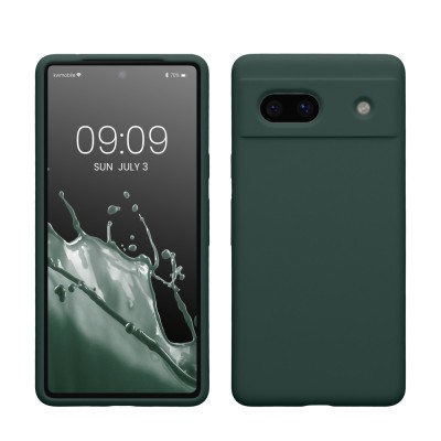 Husa Kwmobile pentru Google Pixel 7a, Verde inchis, Silicon, KWM000019YE035C foto