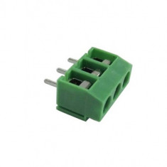 Conector PCB, 3 borne, verde foto