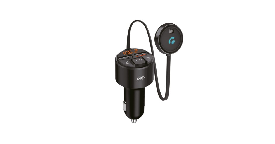 Modulateur FM Bluetooth PNI Valentine V880 - Lecteur MP3 - Double USB - Compatible Siri/Google Assistant