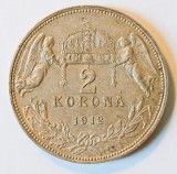 UNGARIA 2 COROANE 1912 CORONA KORONA ARGINT AUNC NECURATATA ( CITITI VA ROG DESCRIEREA ENUNTUL )