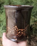 VAS/OBIECT DIN CERAMICA VINTAGE, LUCRAT SI DECORAT MANUAL