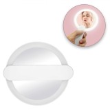 Oglindă Buzunar, LED, M&acirc;ner Retractabil, Diametru 10.5cm, Alb, Oem