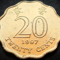Moneda 20 CENTI - HONG KONG, anul 1997 * cod 1154 = UNC