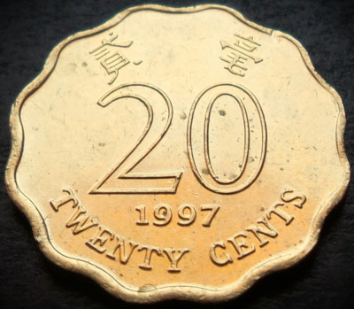 Moneda 20 CENTI - HONG KONG, anul 1997 * cod 1154 = UNC foto