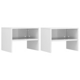 VidaXL Noptiere, 2 buc., alb lucios, 40 x 30 x 30 cm, PAL