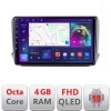 Navigatie Peugeot 208/2008 B-PSA Android Ecran QLED octa core 4+64 carplay android auto KIT-PSA+EDT-E310V3 CarStore Technology