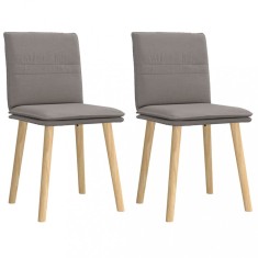 vidaXL Scaune de bucătărie, 2 buc., gri taupe, material textil