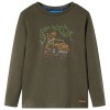 Tricou pentru copii cu m&acirc;neci lungi,, kaki, 128 13027, vidaXL