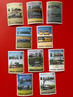 GRENADA GRENADINES, AMERICAN RAILWAIS - SERIE COMPLETĂ MNH foto