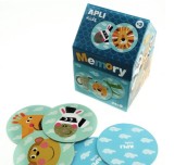 Puzzle APLI - Safari joc memorie in cutie de depozitare casuta, 24 piese