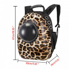 Rucsac transport animale de companie, tip capsula astronaut, leopard, Gonga foto