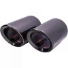 Set de 2 ornamente negru cromat toba de esapament/evacuare din inox, universale 140x70 mm, Recambo