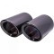Set de 2 ornamente negru cromat toba de esapament/evacuare din inox, universale 140x70 mm